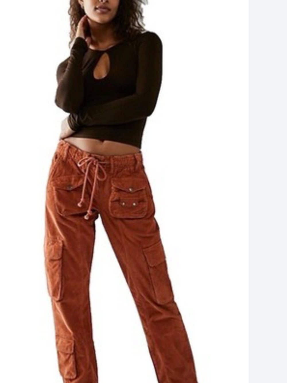 NWT Free People Rust Drawstring Cargo Joggers